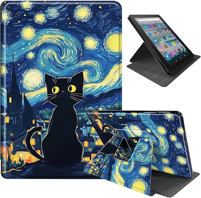 Starry Night Black Cat