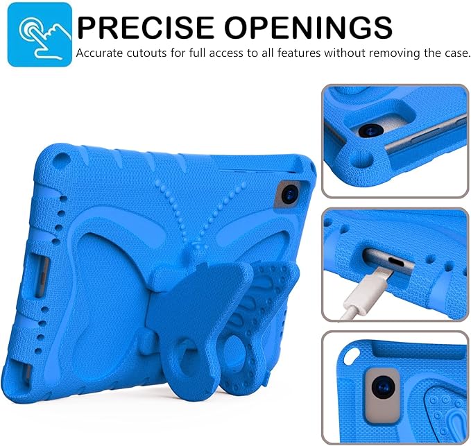 YEMENGHUA Heavy Duty Protection Compatible with Samsung Galaxy Tab S5e 10.5 (2019) SM-T720Lightweight EVA Kid Friendly Shockproof Protective CaseShoulder Strap Case Butterfly Kids Case(Blue)