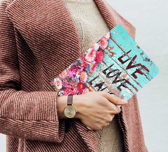 Colorful Daisy Vintage Wood Board Live Love Laugh
