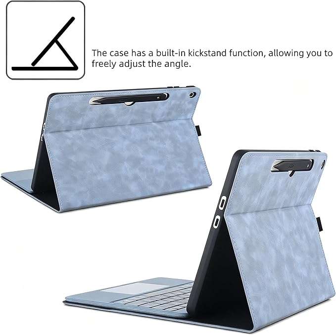 Professional Multi-Angle Tablet Case for Microsoft Surface Pro 12 2025 | PU Leather &amp Hard Shell Protective (Sapphire 12 Pro)