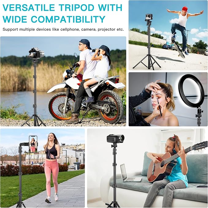 74 Flexible Phone Tripod Tall Cell Phone Tripod with Adjustable Gooseneck &amp Remote Portable Camera Cellphone Stand for Video Recording Compatible with iPhone Android