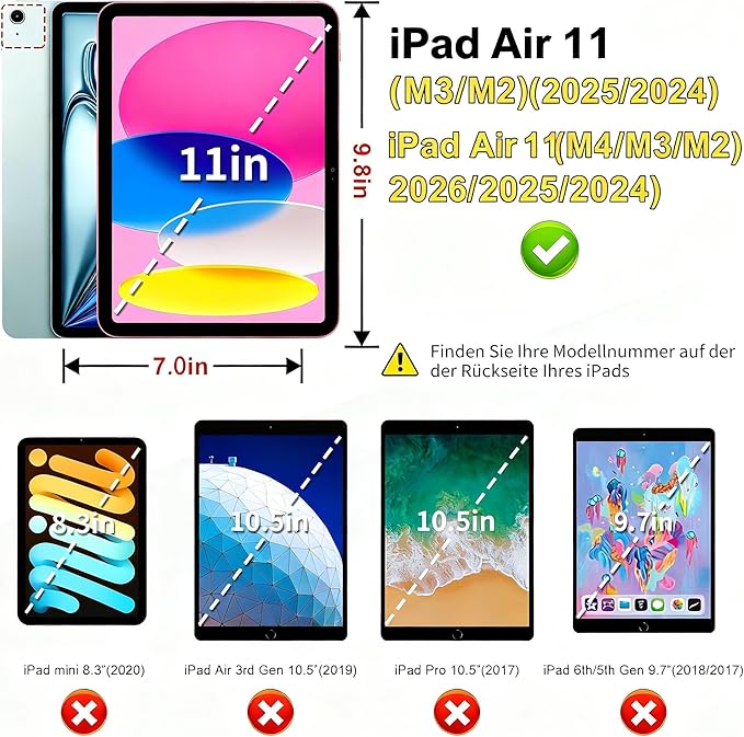 Kids Case for iPad (A16) 11th/10th Gen 10.9'' 2025/2022Adjustable Portrait/Landscape Stand/Drop Proof with HandleChild Friendly Case for iPad Air 11 (M4/M3/M2) 2026/2025/2024 (Greenblue)