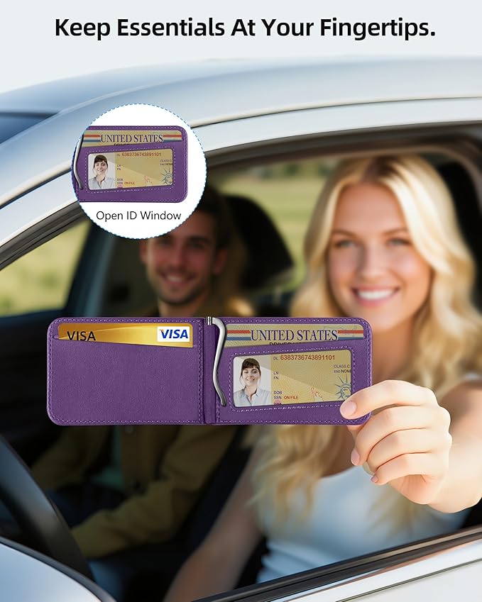 ExtreLife for MagSafe Wallet with Money Clip Stronger Magnetic Wallet for iPhone 17/16/15/14/13/12 Series RFID Blocking for iPhone Wallet with Stand ID Window &amp 8 Card Holder Purple