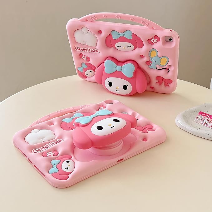 Cartoon Case for Samsung Galaxy Tab A8 10.5 2022MONEHOYSY Cute Soft Silicone Kickstand [Drop ProofShock ProofAnti Slip] Back Stand Cover Case for Kids Children Teens Girls Boys (Melody)