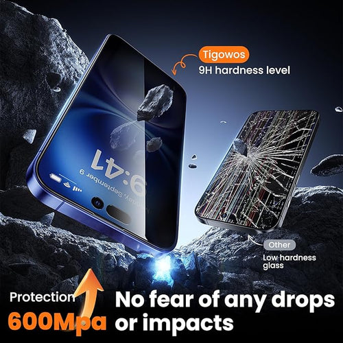 2-Packs for iPhone 16/15 Privacy Screen Protector28°Anti-spyDouble Shatterproof Tempered Glass9H+ Hardness99.99% HD ClearFull CoverageBubble FreeEasy Installation