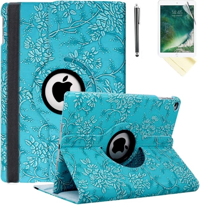 Blue Embossed Flowers