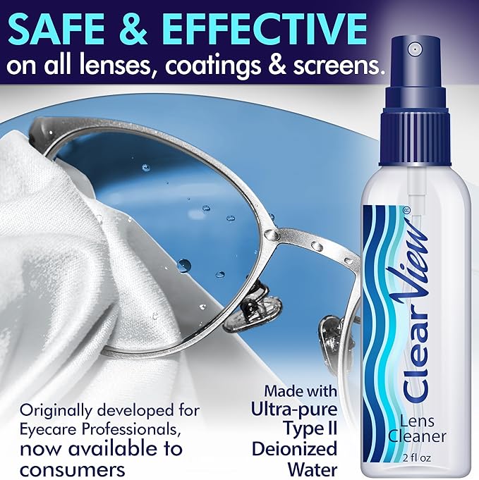 Lens Cleaner Spray – 25 Pack 2oz Bottles | Premium Streak-Free Glasses &amp Screen Cleaning Solution for Eyeglasses Cameras Phones Laptops – Travel Size Personal Use