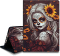 Bxgolkgd Tablet Case for Amazon Fire HD 10/10 Plus(13th/11th Generation) 10.1 InchShockproof Stand Cover with Heat DissipationAuto Wake/Sleep FunctionDay of The Dead Sunflower