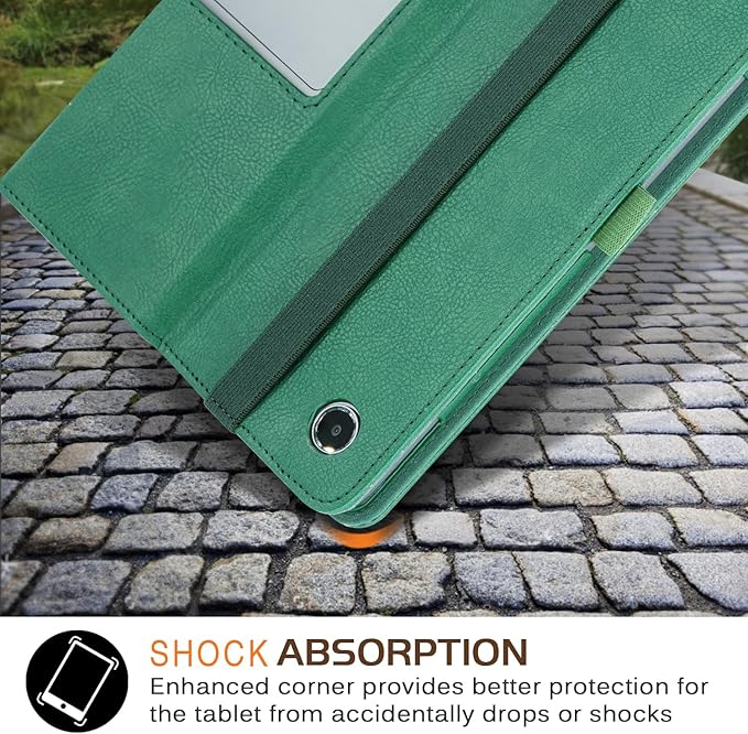 Case Compatible with Lenovo Tab Plus 11.5 inch Tablet PU Leather Business Cover for Pad Studio (TB351FU) Folding Stand CoverDark Green