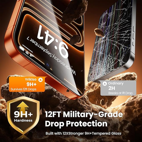 2-Pack for iPhone 17 Pro Screen ProtectorMilitary Grade ShatterproofBubble-Dust Free Box9H+ HD Tempered GlassScratch &amp Smudge Resistant for 17 Pro iPhone 6.3 inch