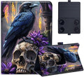 Universal 99.710.110.210.5 Tablet Case Raven Skull FloralProtective Cover Stand Folio Case for 9-10.5 Inch TabletTablet Case Cover for iPad Samsung Other Tablet