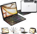 Transparent Keyboard Case for iPad 11th Gen 2025 (A16 11) &amp iPad 10th Gen 2022 (10.9) with Multi-Touch Trackpad 360° Rotating Stand 7-Color Backlit Bluetooth Pencil HolderBlack