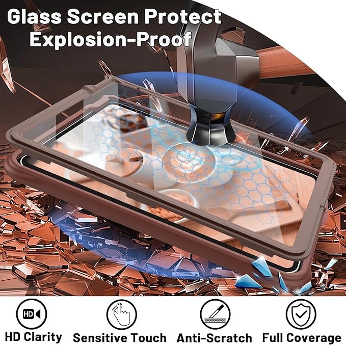 Case for iPad A16 11-inch (2025) &amp iPad 10th Gen 10.9-inch (2022) HD Screen Protector Strong Military-Grade Full-Body Shockproof Protection 360° Rotating Handle Strap &amp Shoulder Strap Choc