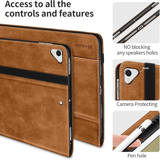 H HOLIMET Case for iPad Air 3rd Generation/iPad Pro 10.5 inch with Pencil Holder Soft TPU Stand Smart Cover Auto Wake/Sleep Stand for 10.5 iPad Air 3 2019 / iPad Pro 2017 (Brown)