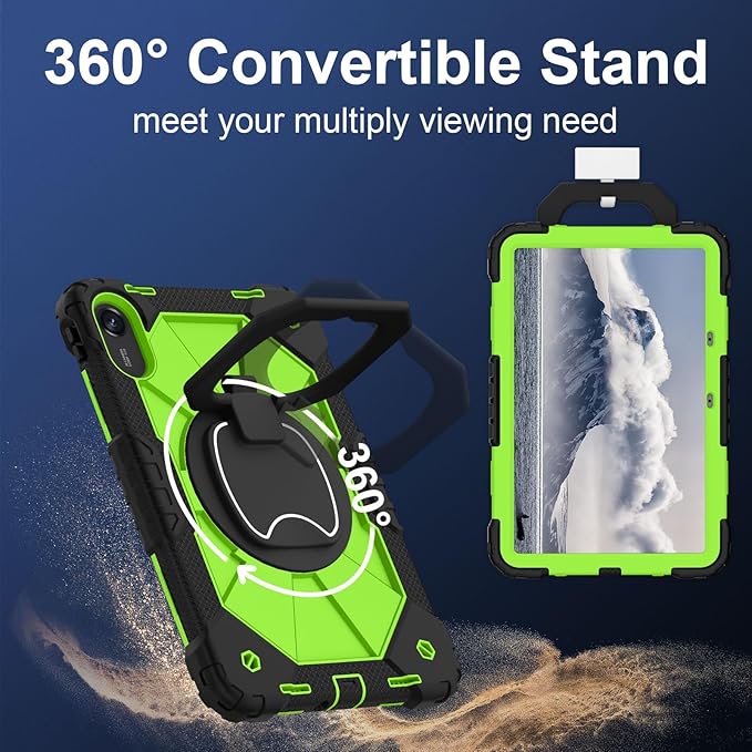 Shoulder Strap Tablet Case for Huawei MatePad 11.5 2024/2023Heavy Duty Shockproof Protective Cover with Kickstand Handle Shoulder Strap for Kids Women Man Black Yellow Green