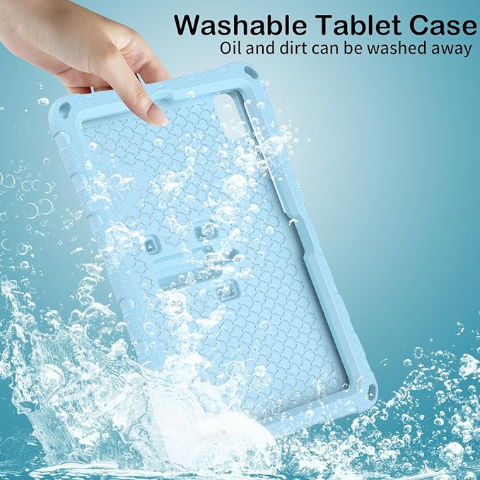 YEMENGHUA Heavy Duty Protection Compatible with Samsung Galaxy Tab S5e 10.5 (2019) SM-T720Lightweight EVA Kid Friendly Shockproof Protective CaseShoulder Strap Case Butterfly Kids Case(Light Blue)