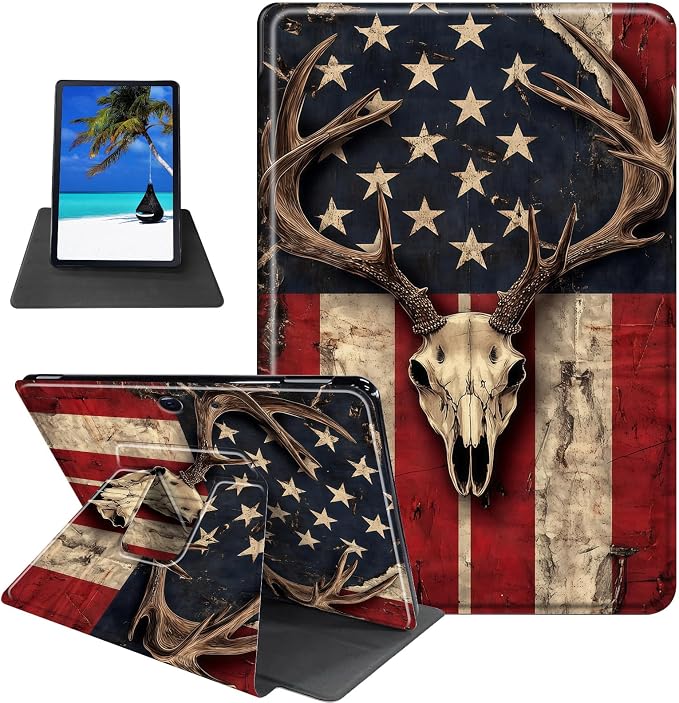 Elk Skull, Old American Flag