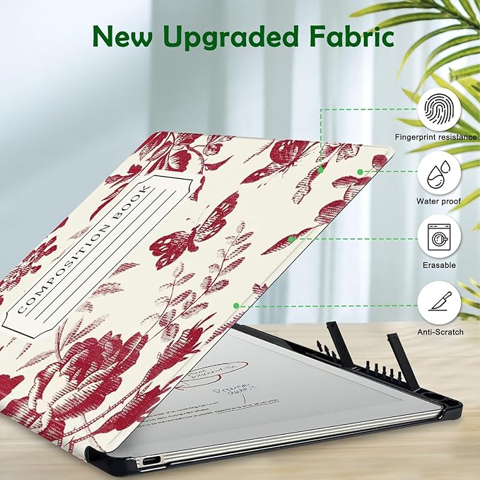 Case for Remarkable Paper Pro Tablet 11.8 (Released in 2024) Hard Back Shell Protective Book Folio Cover with Built-in Pen Holder with Auto Sleep/Wake Function.