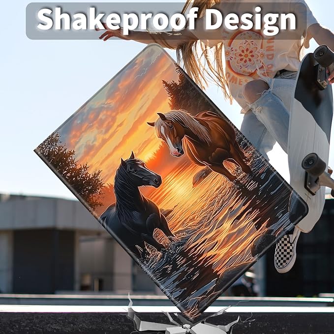 Case for Amazon Kindle Fire HD 10 and Fire HD 10 Plus 10.1 Tablet Case (13th/11th Generation 2023/2021 Release) Slim Fit PU Leather Cover with Auto Sleep/Wake - Oil Art Horse