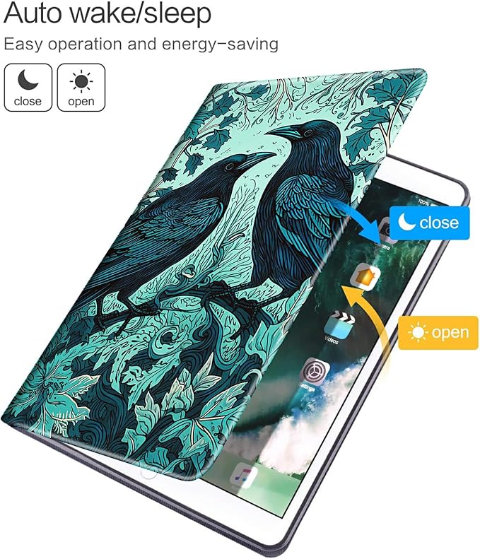 for Fire 7 Inch Tablet (9th/7th/5th Generation 2019/2017/2015 Release) Case with Pen Holder &amp Auto Wake/Sleepd Shockproof Stand Protective Cover for Fire 7 2019 TabletRavens On Branches