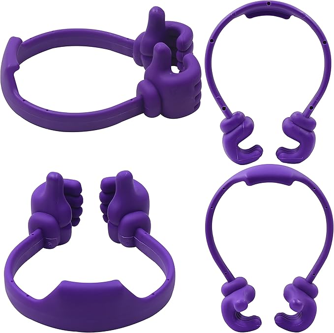 Honsky Cell Phone Tablet Stands (Pack of 5) Thumbs-up Cellphone Holder Tablet Display Stand Mobile Smartphone Mount Cradle for Desk Desktop - Universal Multi-Angle Cute Purple