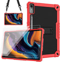 Case for Lenovo Tab P12 12.7 Inches Tablet Case Shockproof Hybrid Kids Case with Screeen Protector for Lenovo tab P12/Xiaoxin Pad Pro 12.7 Tablet Case TB370FU/TB371FC (Red/Black/2 PCS)