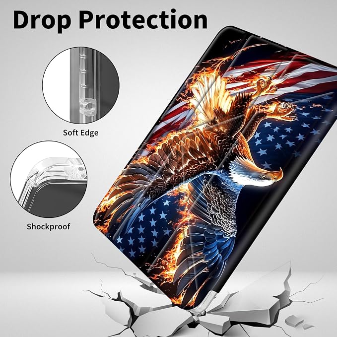 Flaming USA Flag Eagle