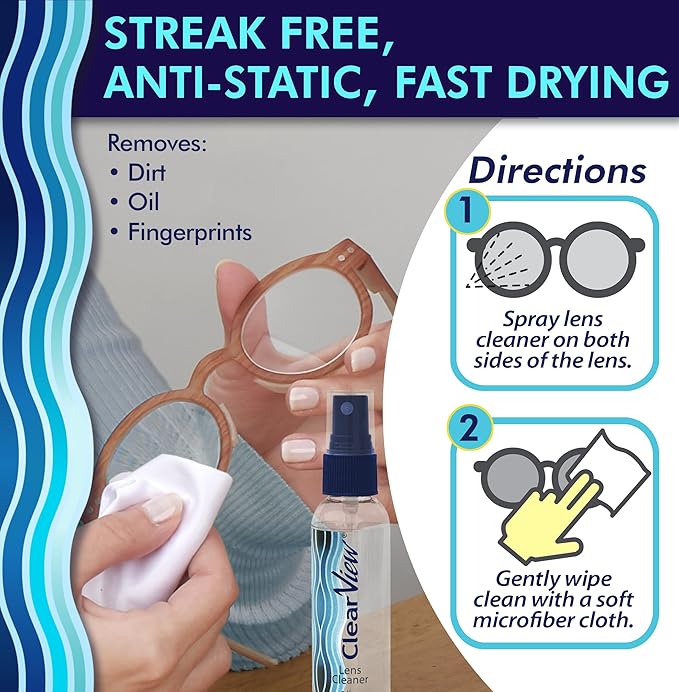 Lens Cleaner Spray – 25 Pack 2oz Bottles | Premium Streak-Free Glasses &amp Screen Cleaning Solution for Eyeglasses Cameras Phones Laptops – Travel Size Personal Use