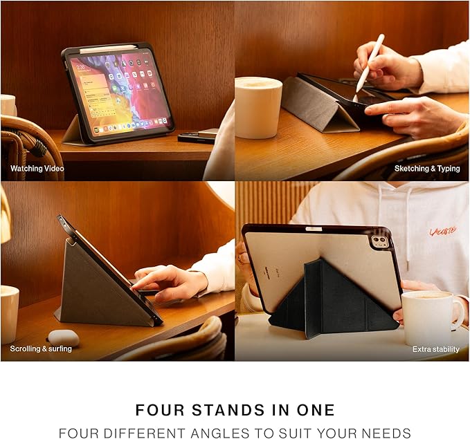 Native Union Active Case for iPad Pro 11 M5 – Lightweight Durable 4-in-1 Stand Case with Matte TPU Back – Apple Pencil Holder – Magnetic Cover Compatible with Auto Wake/Sleep Function (Black)