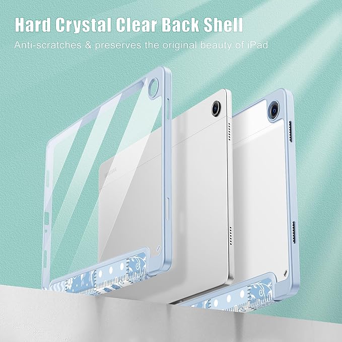 Tuiklol for Samsung Galaxy Tab A9+ Tablet 11” / A9+ Plus 2024 2023Buit-in S-Pen Holder with Clear Protective Cover Transparent Back Shell Auto Wake/Sleep Samsung Tab A9 Plus CoverPatchwork Floral