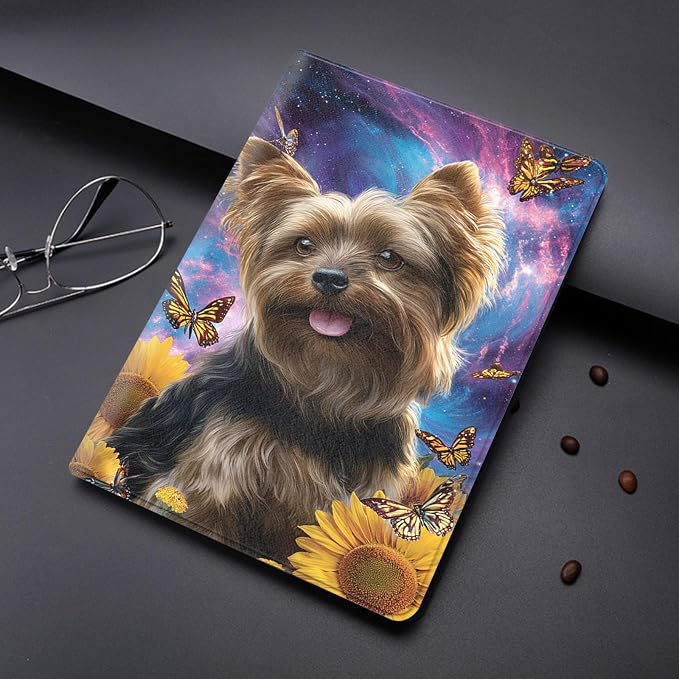 Yorkie Dog Butterfly Sunflower