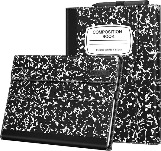 Fintie Case for 13 Inch Microsoft Surface Pro 11/10/9 - Multiple Angle Viewing Portfolio Business Cover with Pocket &amp Stylus Holder Compatible with Type Cover Keyboard Composition Book