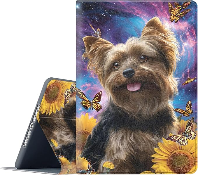 Yorkie Dog Butterfly Sunflower