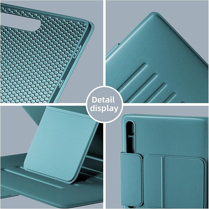 Case for Samsung Galaxy Tab S10 Lite/ S10 FE 2025/ S9 FE 10.9 inch/ S9 11 inch with Screen Protector Adjustable Angles Stand Back Cover Shockproof Premium PU Leather Case (Green)