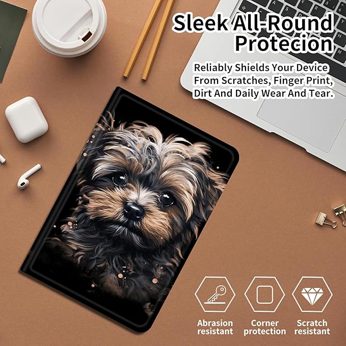 DIGTIALLL Case for iPad 10.2 iPad 9th Generation 2021/ iPad 8th Generation 2020/ iPad 7th Generation 2019 PU Leather Smart Protective Cover with Auto Sleep/WakePuppy Dog