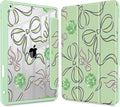 Case for iPad 9th/ 8th/ 7th Generation 10.2-Inch Case(2021/2020/2019 Release) [Built in Pencil Holder] Trifold Stand Auto Wake/Sleep Clear TPU Protection Back Cover Clover Bows