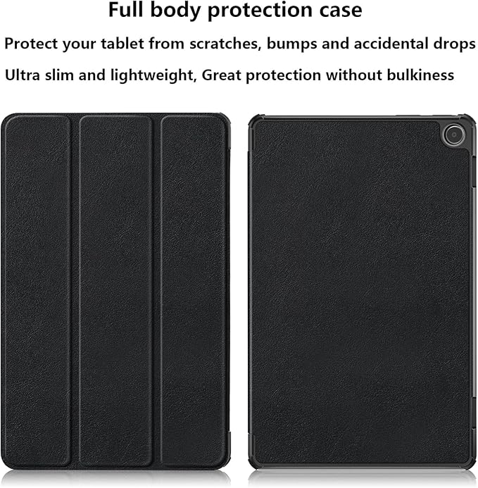 Stand Case for Amazon Kindle Fire Max 11 Tablet (13th Generation 2023 Release) with Auto Wake/Sleep Trifold [Multi-Angle] Slim Lightweight Hard Shell PU Leather Folio Shockproof CoverBlack