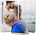 Custom Pictures Personalized Case for Samsung Galaxy Tab S8 11inch(2022) Built-in Pencil Holder Customized Photo Galaxy Tablet Case with Shockproof Protective Cover Clear PC Back Shell