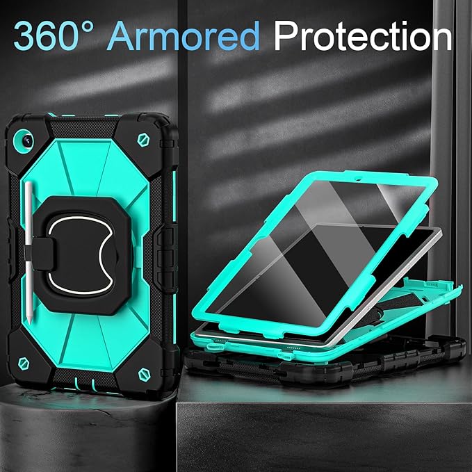 Case for Galaxy Tab A9 Plus Case 11 Inch with Screen Protector/Rotating Stand/Pen HolderMilitary Grade Shockproof Case for Samsung Galaxy A9+ Tablet Cases