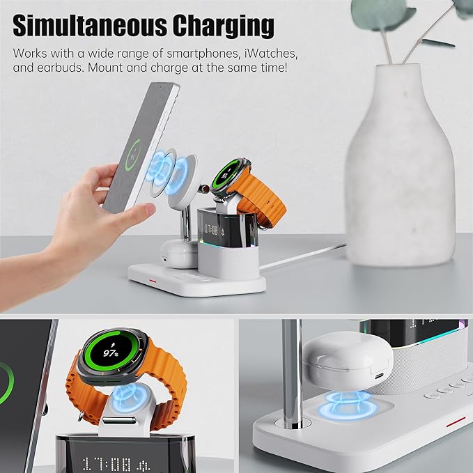 Magnetic Charger for Samsung 5 in 1 Wireless Charging Station for Samsung Galaxy S25 Ultra/S24/S23/S22 Galaxy Watch 8/7/6/4/5 Galaxy Buds/Pro Upgraded Version