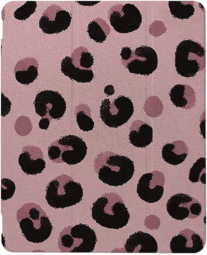 Pink Leopard Ripple Case Compatible with iPad 9th 8th 7th Generation 10.9 Inch 2021/2019/2018Funny Cover with Trifold Stand + Pencil Holder for Boys GirlsiPad 10.9in 2022