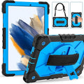 Case for Samsung Galaxy Tab A8 10.5 - Soft Silicone Protective Handle Stand Kids Case Black/Blue