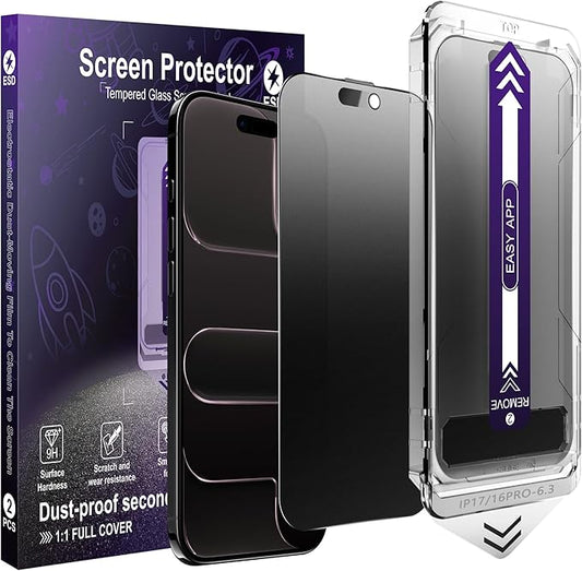 2-Pack Matte Privacy Glass Screen Protector for iPhone 17 AirAnti-Glare &amp Anti-SpyAnti-ReflectionSmooth as SilkMilitary-Grade 9H HardnessEasy Installation