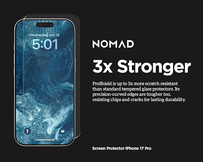 NOMAD Screen Protector compatible with iPhone 17 and iPhone 17 Pro