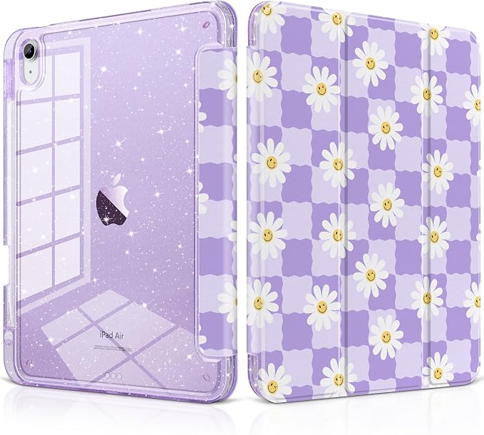 Cool Flower & Purple Checkerboard