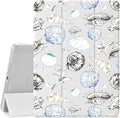 Cute Coastal Ocean Sea Case for iPad mini 7th(A17 Pro) 2024 / Mini 6th Gen 8.3 2021 Conch Sea Shell CasePencil Holder &amp Clear Back &amp Trifold Stand Cover for Women
