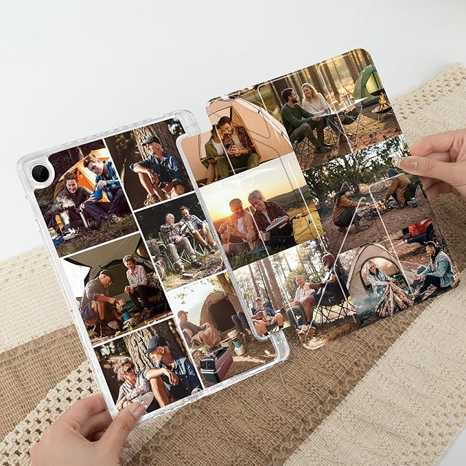 Custom Pictures Personalized Case for Samsung Galaxy Tab A11+/A11 Plus 11 inch(2025) Built-in Pencil Holder Customized Photo Galaxy Tablet Case with Shockproof Protective Cover Clear PC Back Shell
