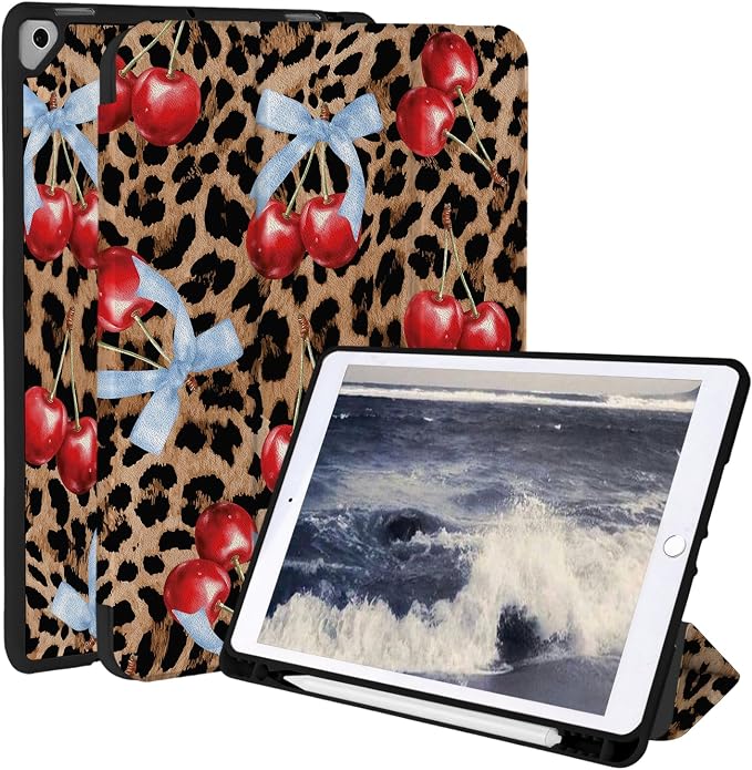Brown Leopard & Blue Bow