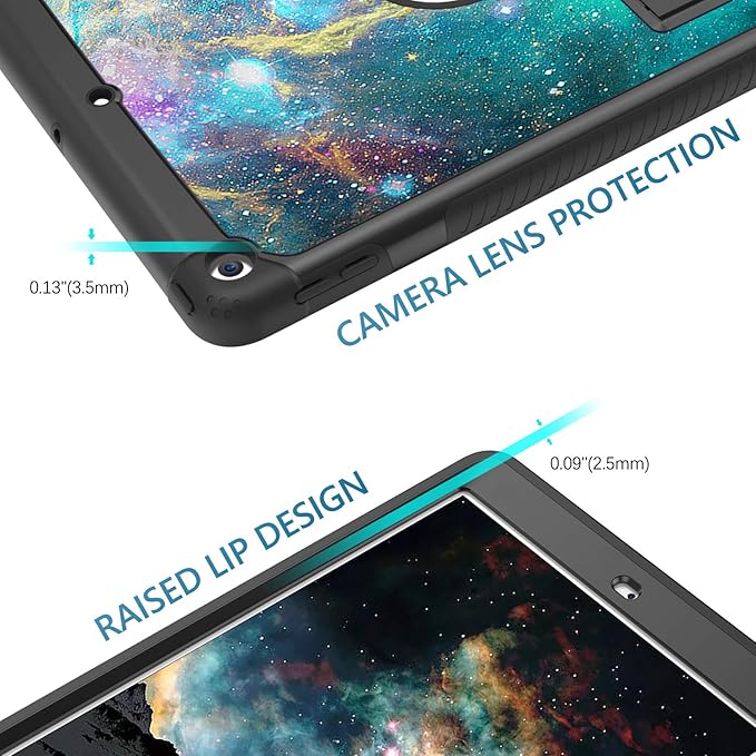 BENTOBEN for iPad 9th/8th/7th Generation Case 10.2 Case - Glow in The Dark 3 in 1 Shockproof Kickstand Protective Cover Space/Nebula