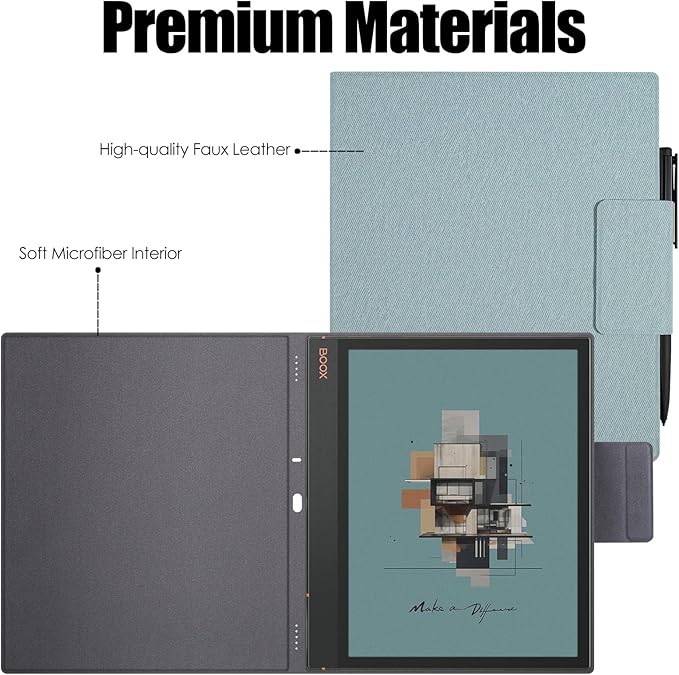 BOZHUORUI Magnetic Case for Boox Note Air 5 C Tablet ePaper (10.32025 Released) | Pen Buckle Design | with Auto Sleep/Wake | Thin &amp Light | PU Leather Cover (Sage Green)